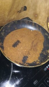 米ぬかの乾煎り1