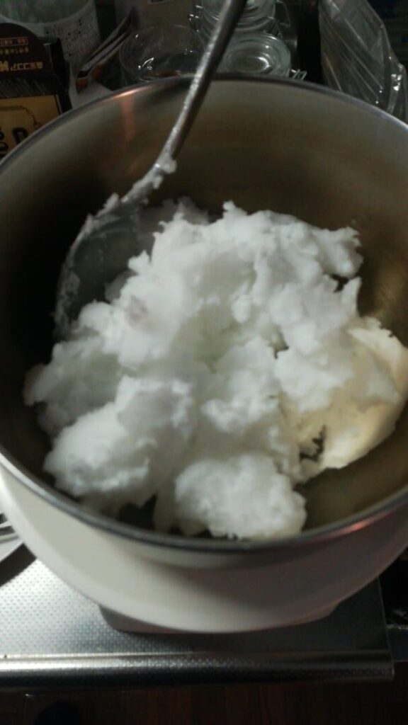 投入したココナッツオイルの量