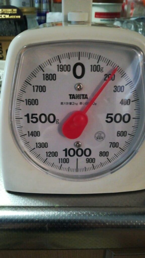 投入したココナッツオイル量の測定