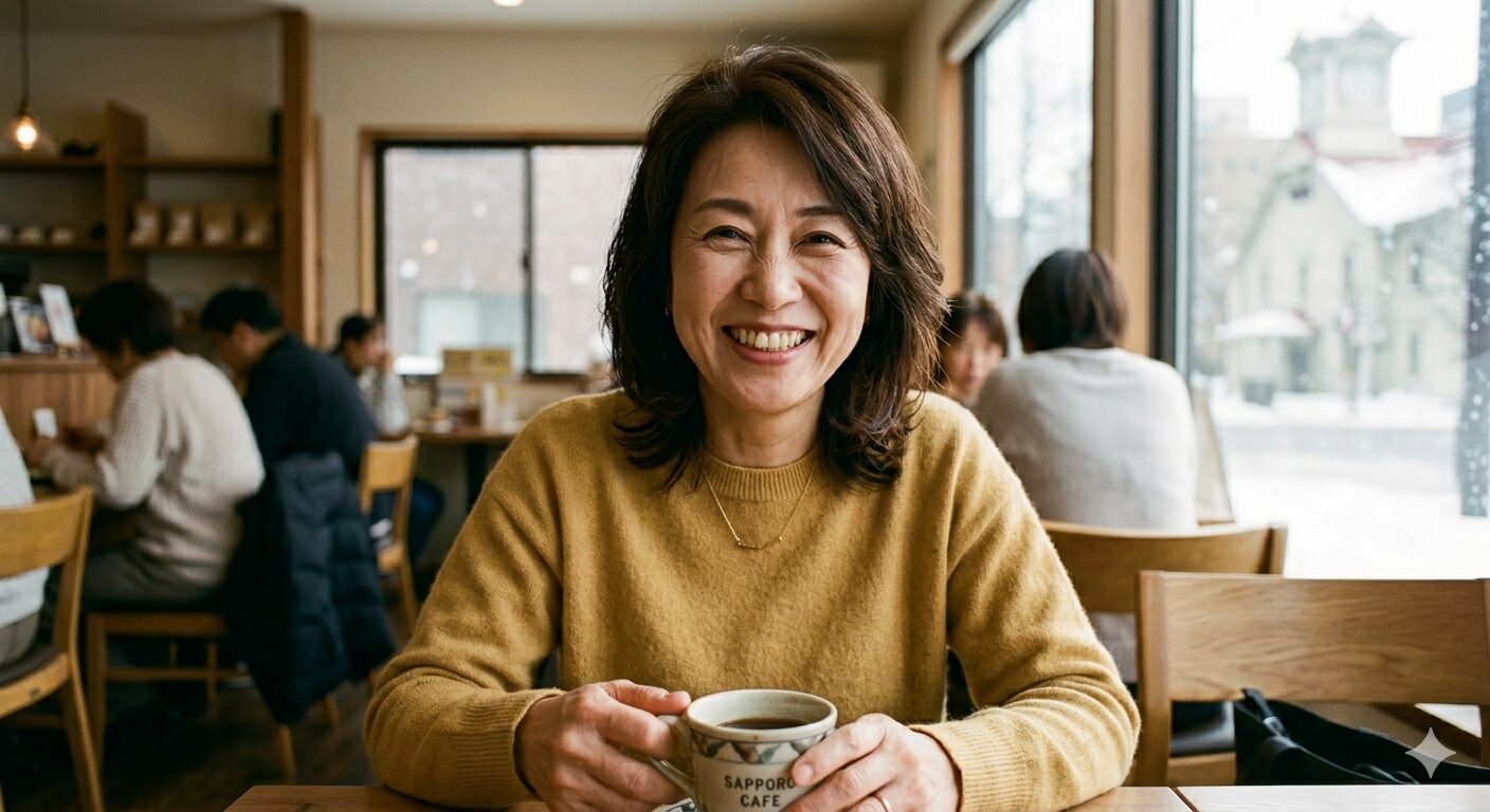 笑顔の女性のAI 画像